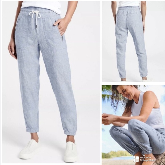 Athleta Cabo 100% linen joggers - Picture 1 of 12